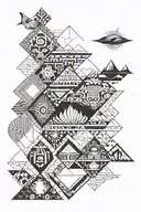 A drawing that refers to trips I have already taken, such as trips to Australia, Bali (Indonesia), Peru and Brazil tattoo design idea