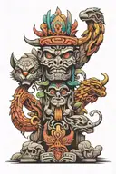 evil totem pole tattoo design idea