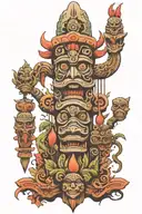 evil totem pole tattoo design idea