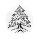 Pine Tree with roots  tattoo design idea