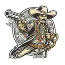 mariachi gun slinger tattoo design idea