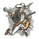 mariachi gun slinger tattoo design idea