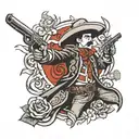 mariachi gun slinger tattoo design idea