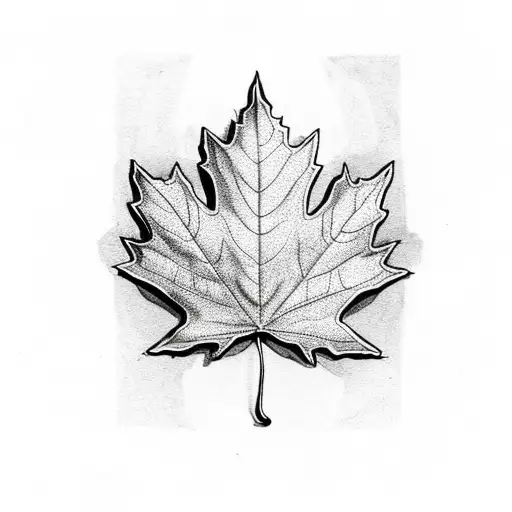 maple leaf that looks like flapping italian flag  tattoo design idea