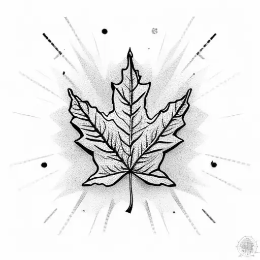 maple leaf with italian flag  tattoo design idea