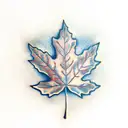 red maple leaf that blends flapping italian flag  tattoo design idea