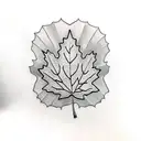red maple leaf that blends flapping italian flag  tattoo design idea