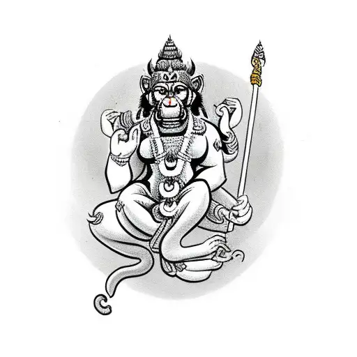Hanuman Balinese mythology tattoo design idea