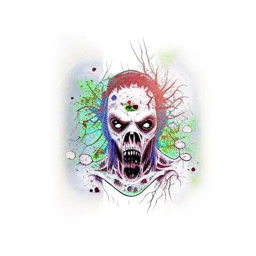 zombie back of head tattoo tattoo design idea