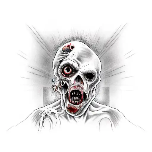 zombie back of head tattoo tattoo design idea