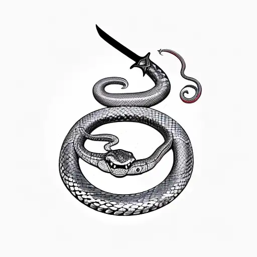 sword with snake tattoo design idea