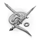 sword with snake tattoo design idea