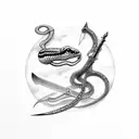 sword with snake tattoo design idea