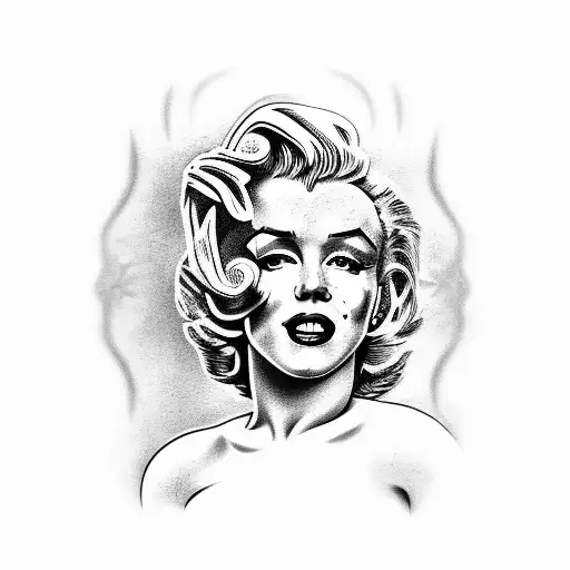marilyn monroe con cabello de medusa tattoo design idea