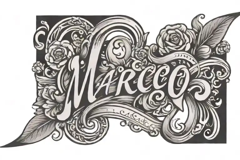 Marco name tattoo tattoo design idea