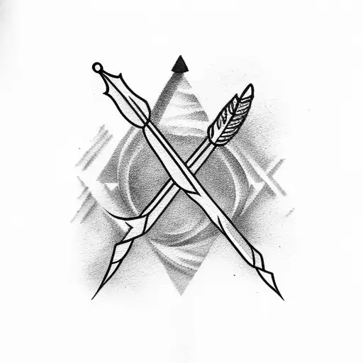 arrow with feathers tattoo design idea