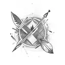 arrow with feathers tattoo design idea