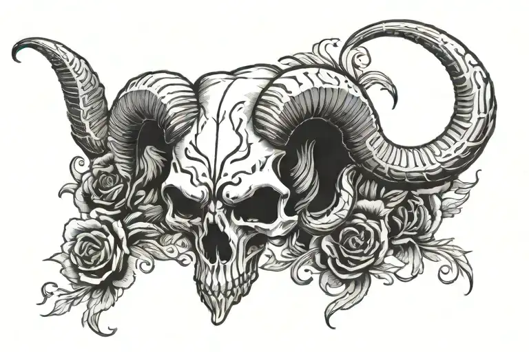 aries skull back tattoo design tattoo design idea