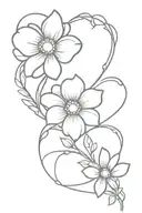 daisy flower intertwined hearts tattoo design idea