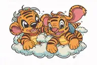 stitch and tigger clouds inside tattoo design idea