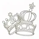 Above the word "Sims," there are intricately detailed king and queen crowns, symbolizing royalty and leadership. The kin tattoo design idea