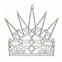 Above the word "Sims," there are intricately detailed king and queen crowns, symbolizing royalty and leadership. The kin tattoo design idea