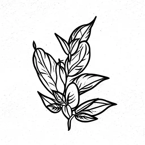 holy basil buds tattoo design idea
