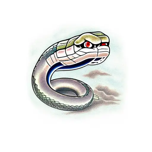 snAke around the elbow tattoo design idea