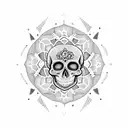 Skull mandala with intricate geometric patterns tattoo design idea
