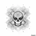 Skull mandala with intricate geometric patterns tattoo design idea