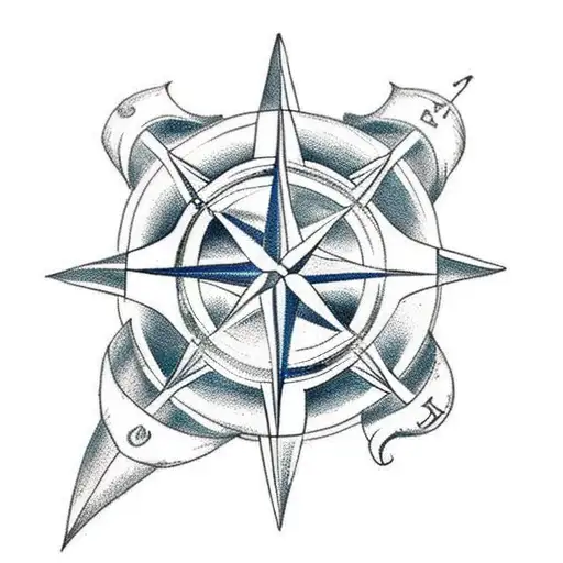 compass, anchor, knot, swallow, feminine  tattoo design idea