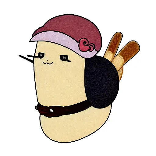 french snail with a beret on a baguette tattoo design idea