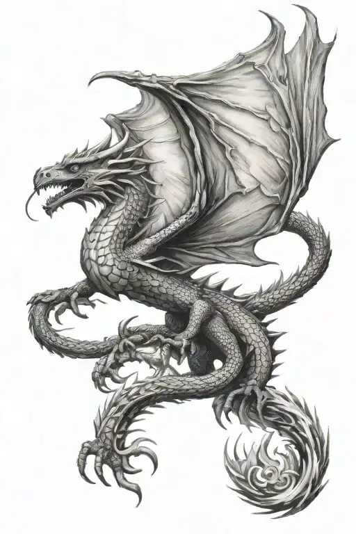 dragon flying towards the sun rising Phoenix bird flying tattoo design idea