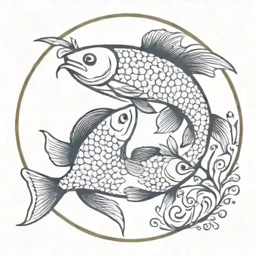 Pisces fish yin yang  tattoo design idea