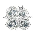 A traditional tattoo design of a rose intertwined with a paw print, symbolizing the love for your dog Kiara Rose tattoo design idea