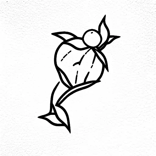 peach tattoo design idea