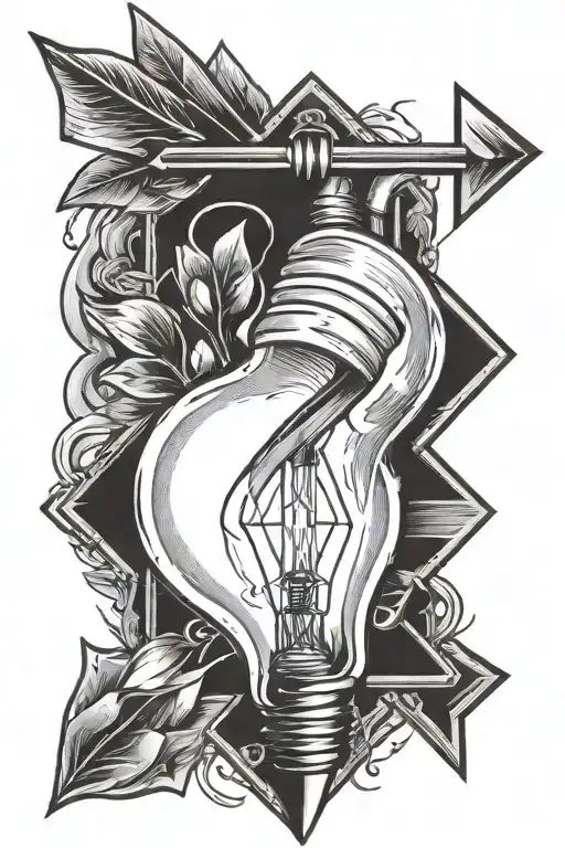 Arrow with Light Bulb tattoo design idea