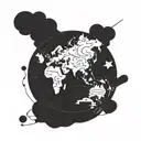 A Flat Earth map motif symbolizing love tattoo design idea