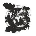 A Flat Earth map motif symbolizing love tattoo design idea
