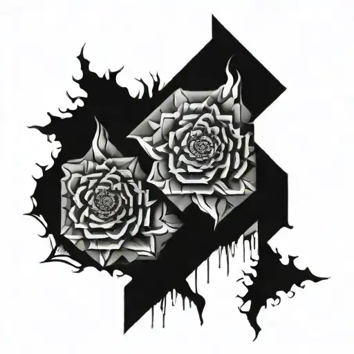 bipolar blackout sleeve tattoo design idea