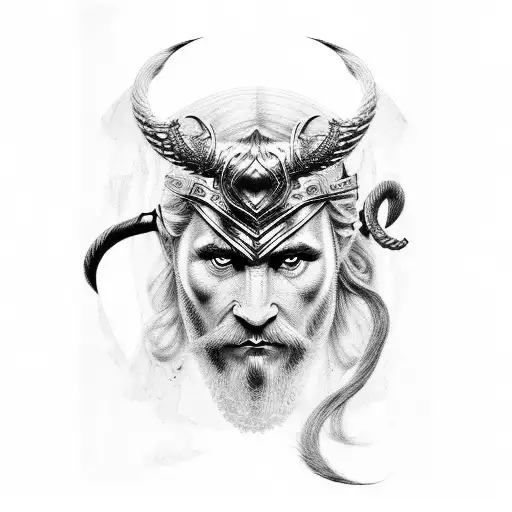 odin e Thor em Valhalla tattoo design idea