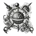 armillary sphere tattoo design idea