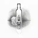 MESSAGE IN A BOTTLE tattoo design idea
