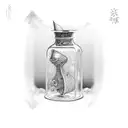 MESSAGE IN A BOTTLE tattoo design idea
