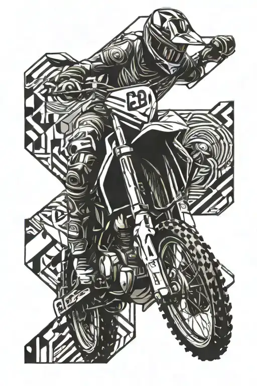 motocross bike tattoo design idea