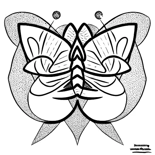 mariposa azul en laberinto blanco y negro tattoo design idea