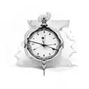 Broken clock  tattoo design idea