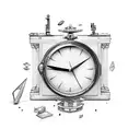 Broken clock  tattoo design idea