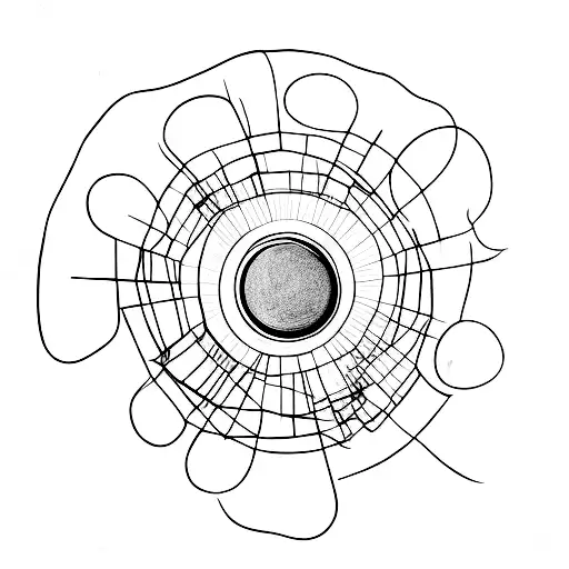 um pastor alemão preto usando um oculos redondo tattoo design idea