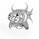 head in clouds  tattoo design idea